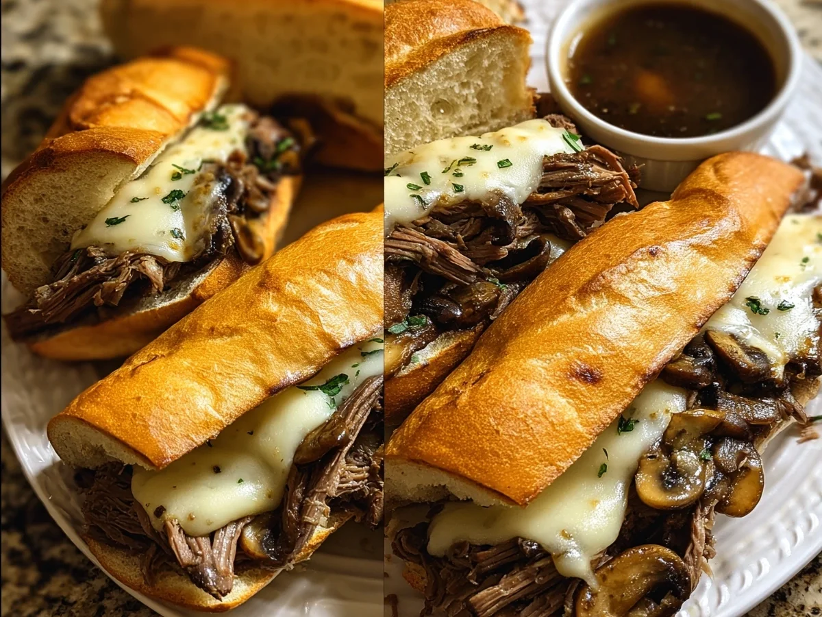 Slow Cooker French Dip Sandwiches with Garlic Mushrooms - Image 2