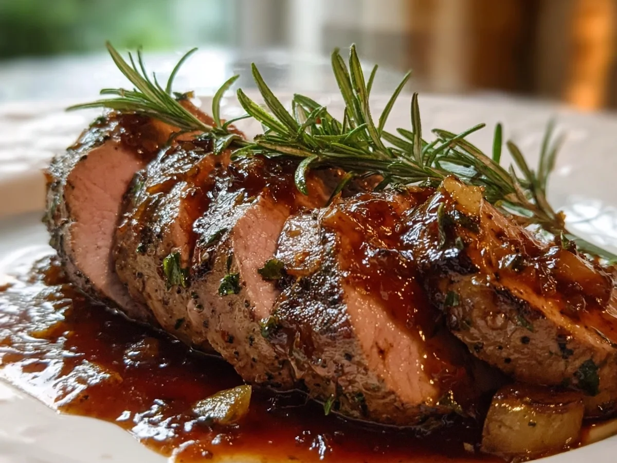 Slow Cooker Lamb Tenderloin with Apple Butter Glaze - Image 1