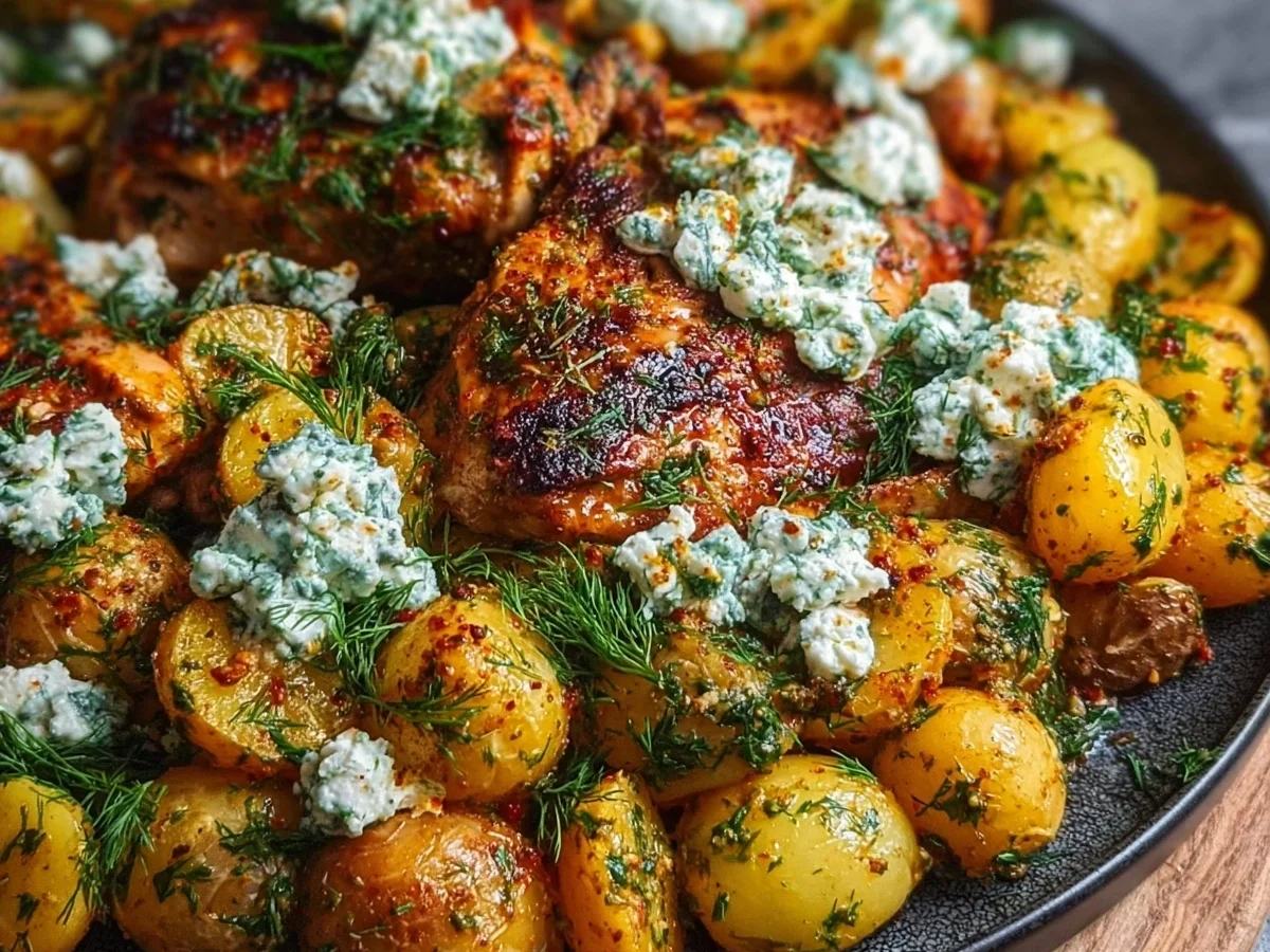 Spicy Yogurt Chicken with Dill Feta & Roasted Potatoes - Image 2