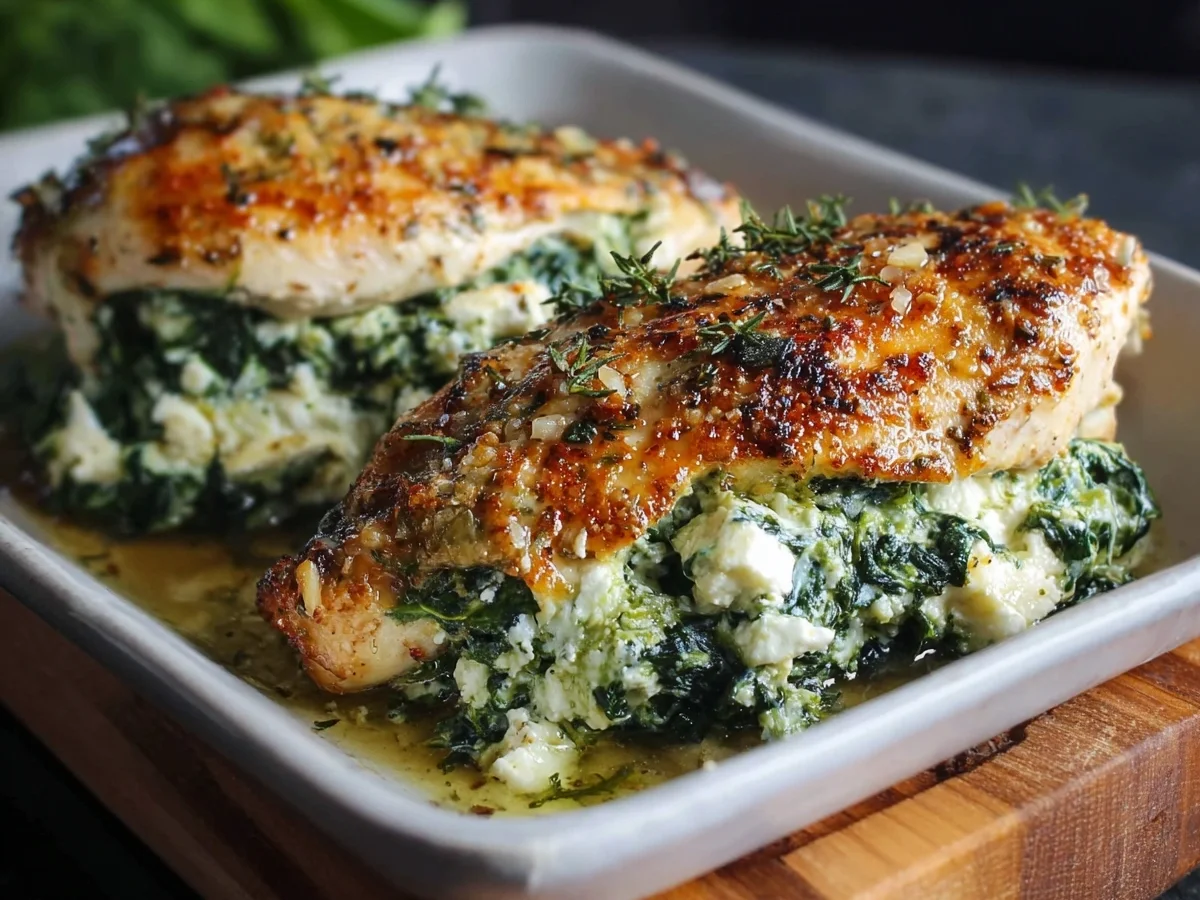 Spinach Feta Baked Chicken: Easy Low Carb Dinner - Image 1