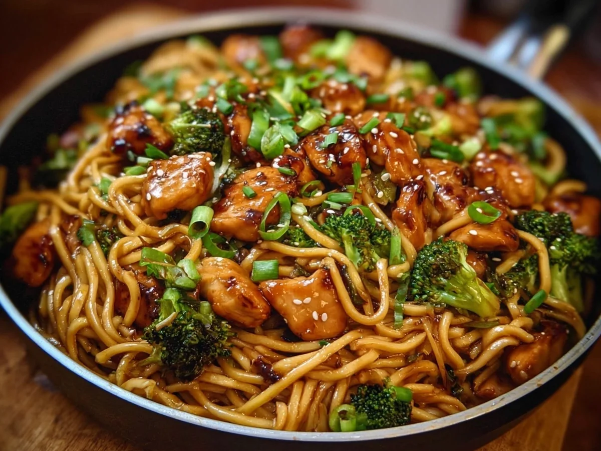 Sticky Garlic Chicken Noodles: Quick Weeknight Dinner - Image 1