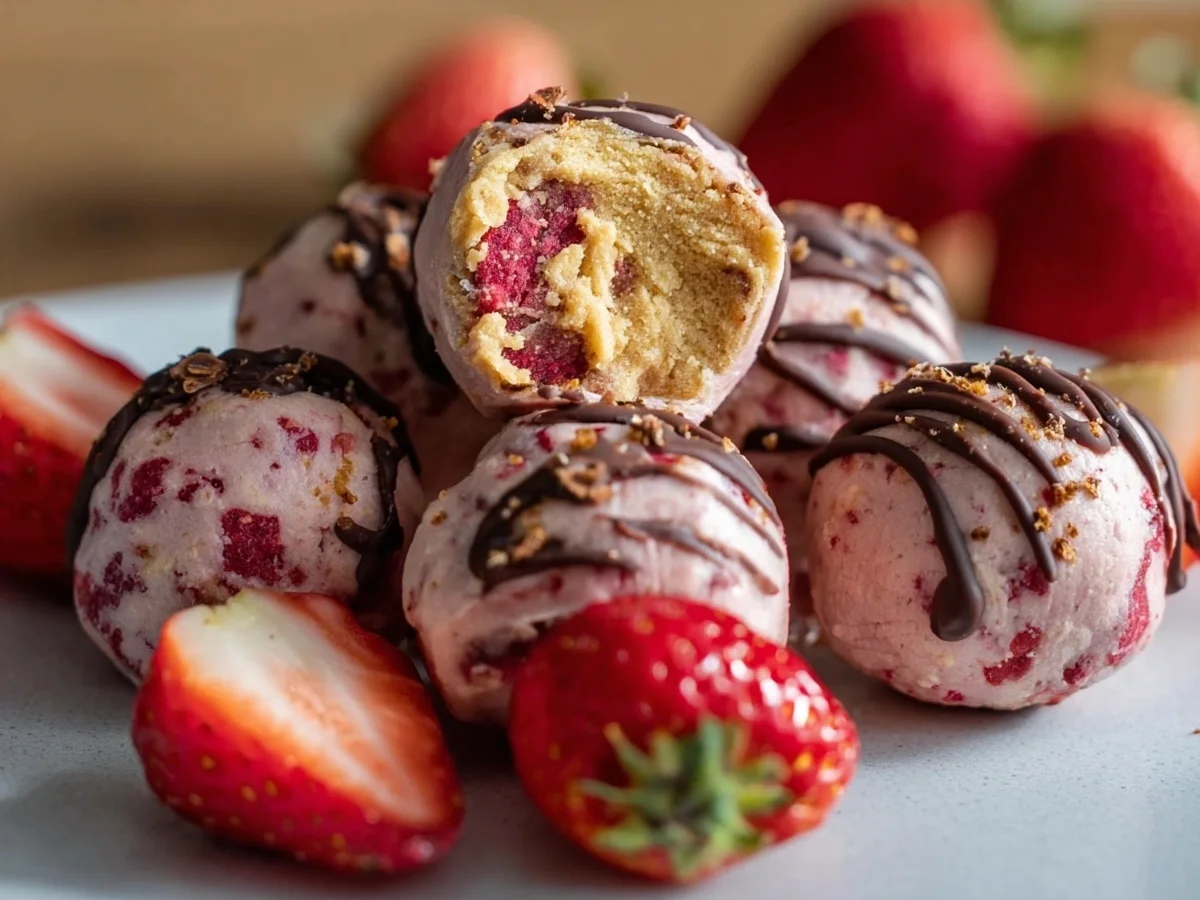 Strawberry Cheesecake Protein Balls (No-Bake) - Image 1