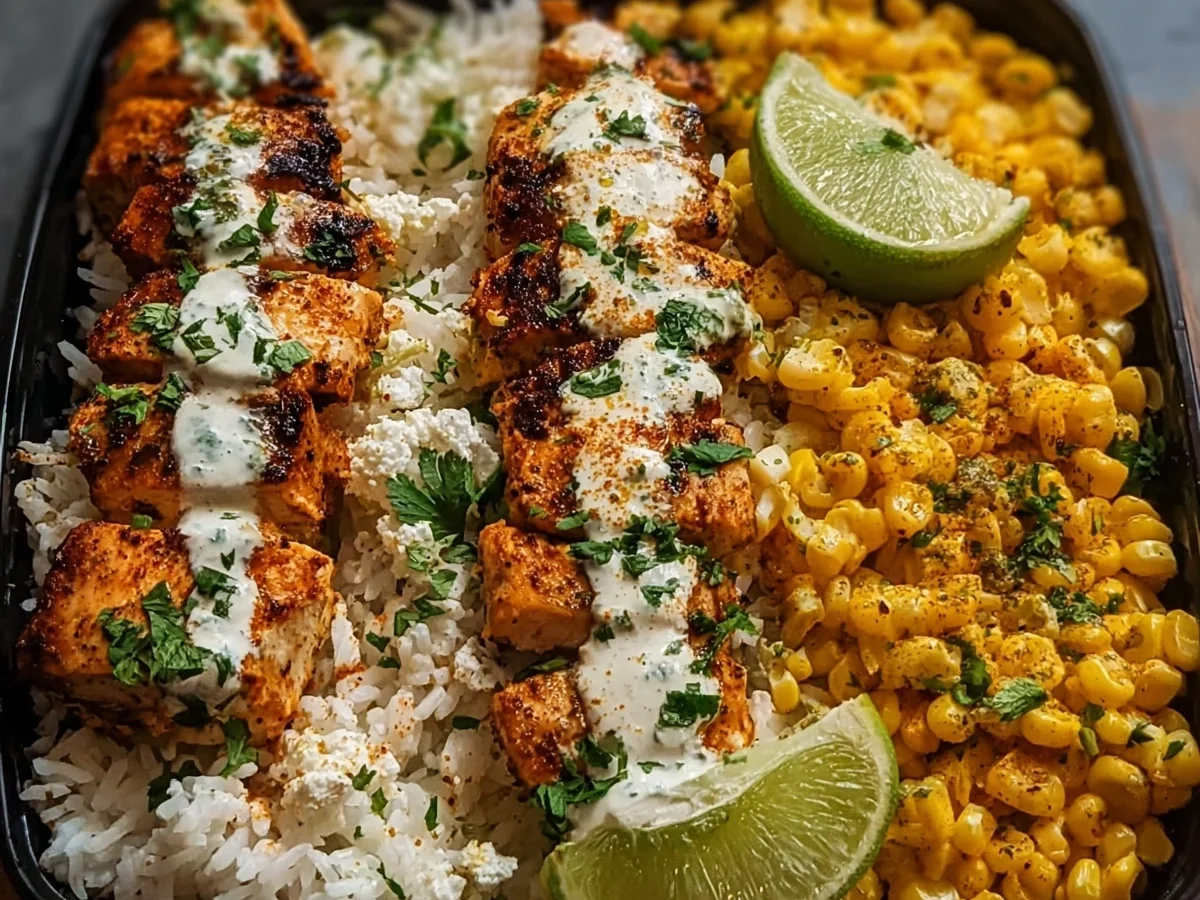 Street Corn Chicken Rice Bowl: High-Protein Meal Prep - Image 1