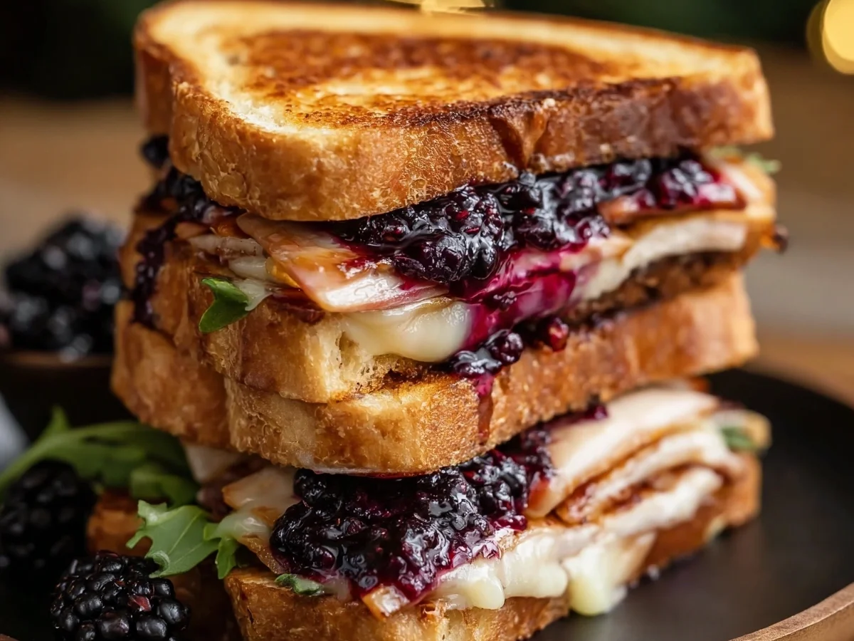 Sweet & Savory Blackberry Brie Turkey Bacon Sandwich - Image 1