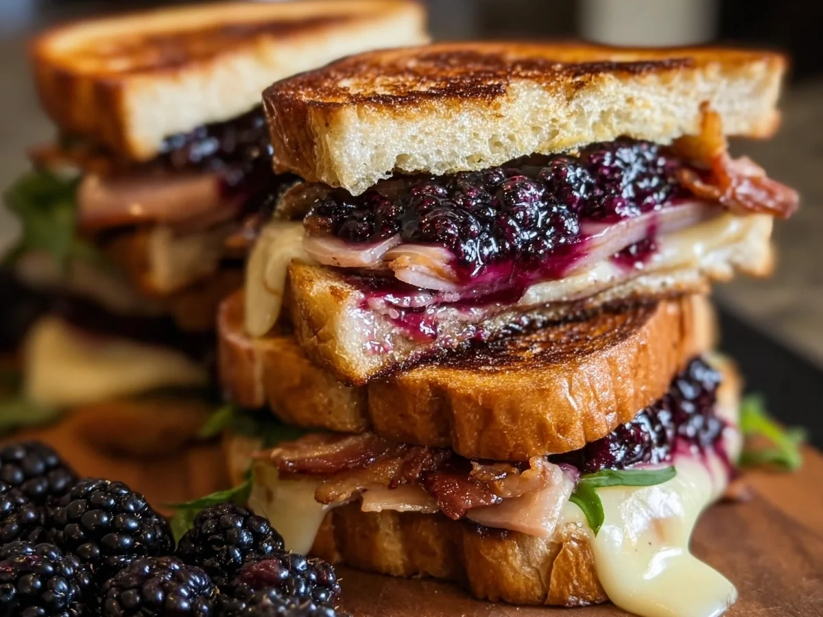 Sweet & Savory Blackberry Brie Turkey Bacon Sandwich - Image 2