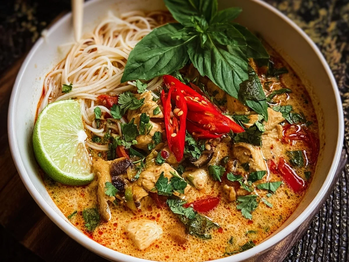 Thai Coconut Chicken Noodle Soup: Simple & Flavorful - Image 1