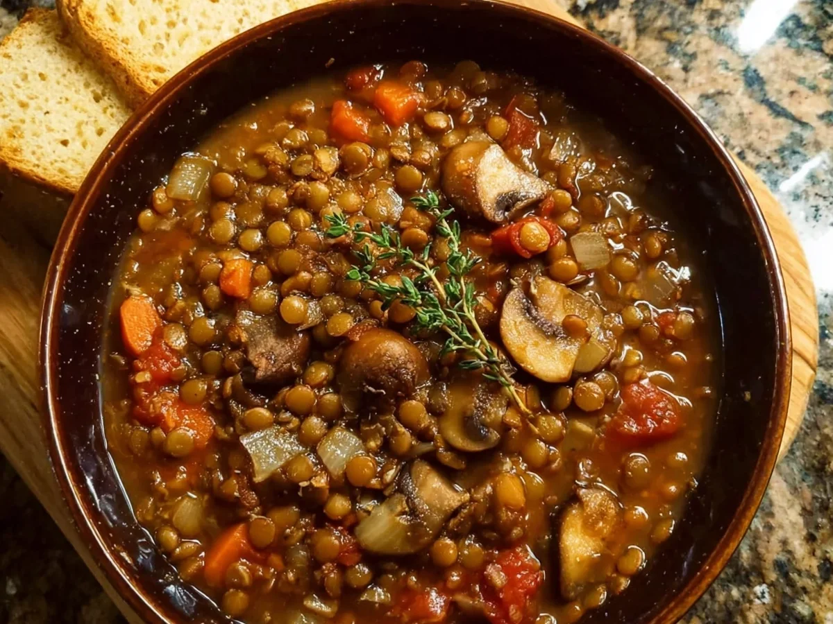 Vegan Lentil Mushroom Stew: Protein-Rich Meal Prep - Image 1