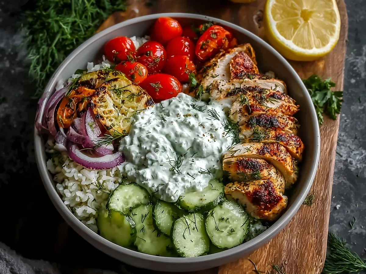 Zesty Mediterranean Chicken Tzatziki Bowls - Image 1