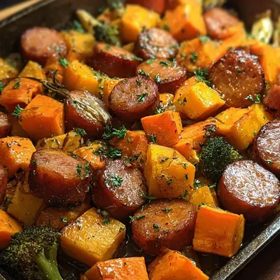 30-Minute Sausage & Sweet Potatoes with Honey Garlic Sauce