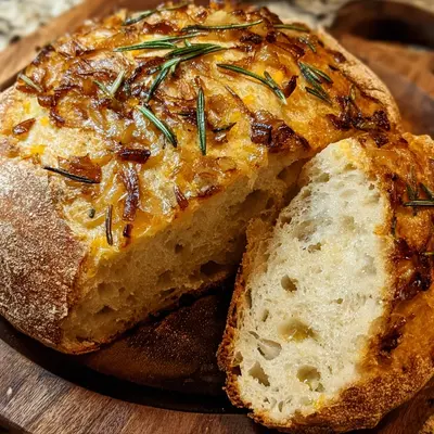 Artisan Caramelized Onion Cheddar Rosemary Sourdough