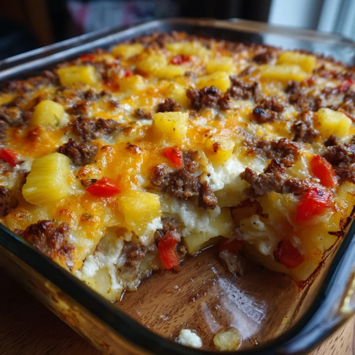Beef & Pineapple Sauerkraut Casserole Bake