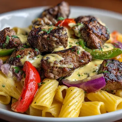 Cajun Steak Tips with Cheesy Rigatoni Dinner