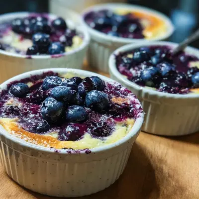 Creamy Baked Blueberry Cottage Cheese Bowls
