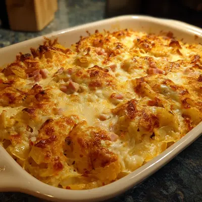 Creamy Cabbage Casserole with Turkey Ham