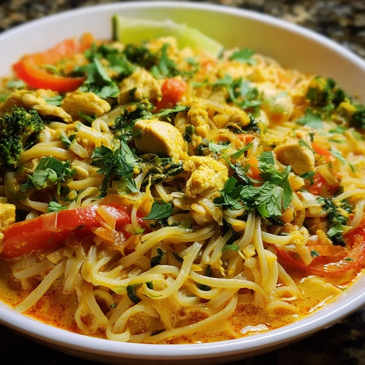 Creamy Coconut Curry Chicken Noodles: Quick Dinner