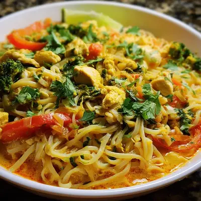 Creamy Coconut Curry Chicken Noodles: Quick Dinner