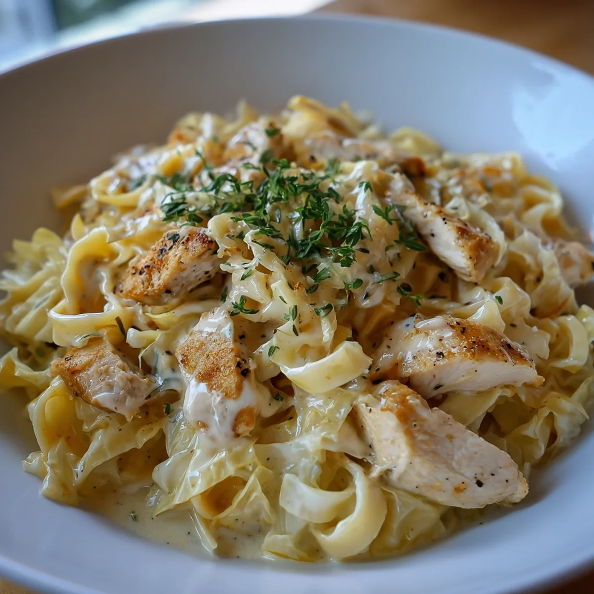 Creamy Low-Carb Alfredo Cabbage Pasta