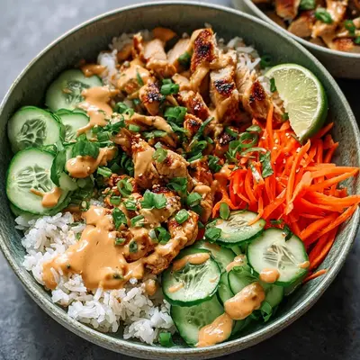 Creamy Thai Peanut Chicken Buddha Bowl for Meal Prep