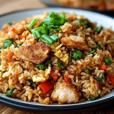 Crispy Garlic Chicken Fried Rice: High Protein Meal