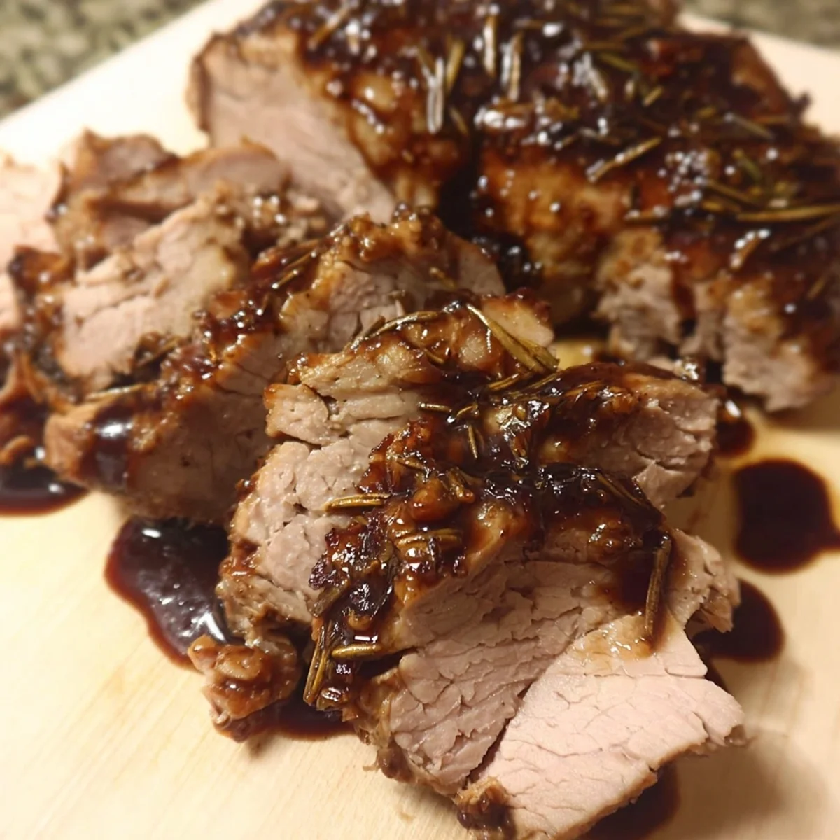 Crockpot Brown Sugar Balsamic Glazed Lamb Tenderloin