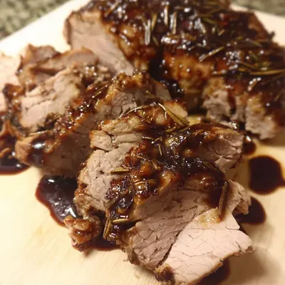 Crockpot Brown Sugar Balsamic Glazed Lamb Tenderloin