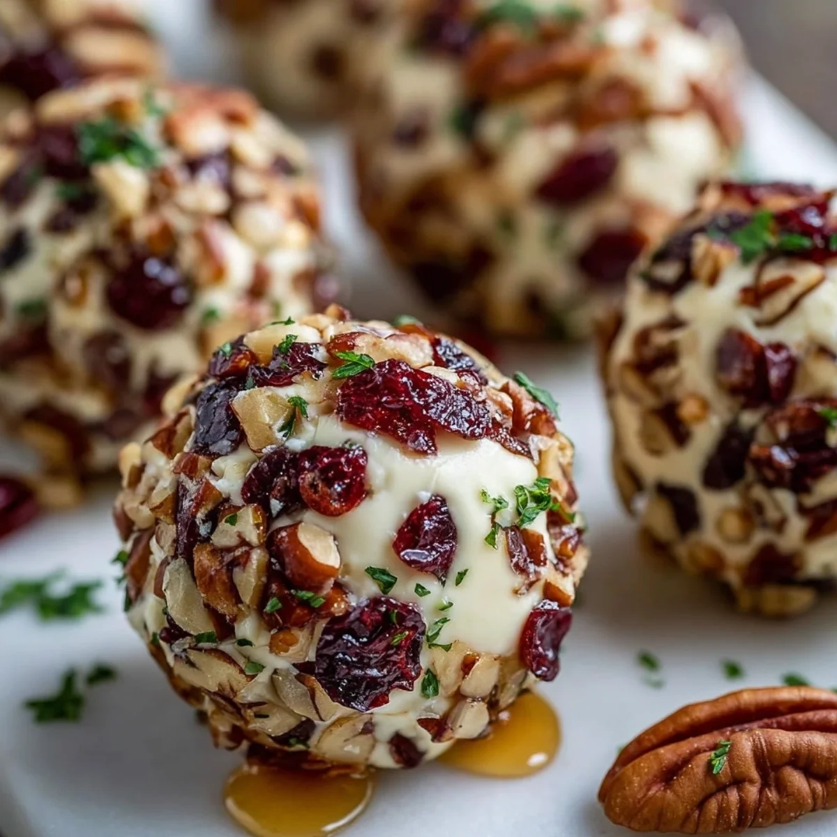 Easy Festive Cranberry Pecan Cheese Truffles