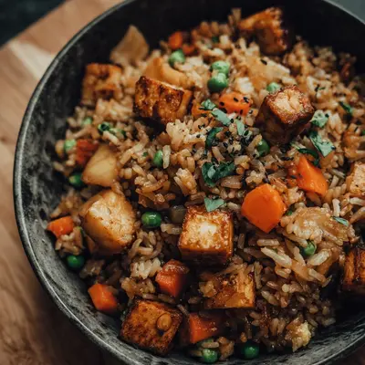 Easy Vegan Fried Rice with Tofu & Veggies
