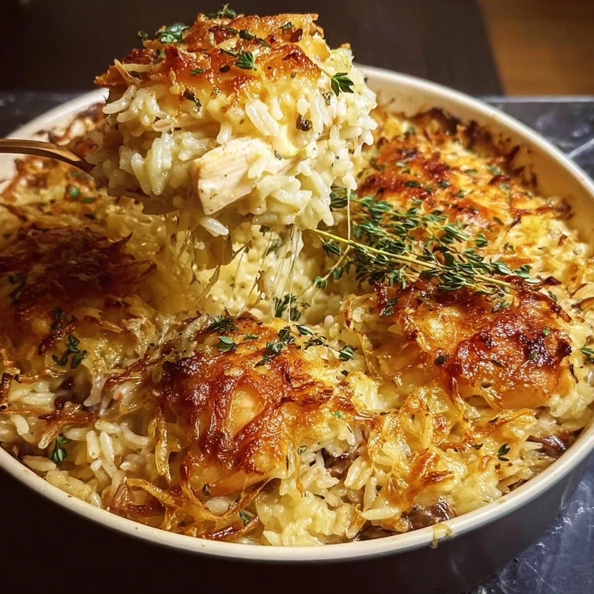 French Onion Chicken Rice Bake: Easy Weeknight Dinner