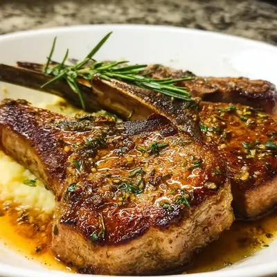 Garlic Butter Pan Seared Lamb Chops
