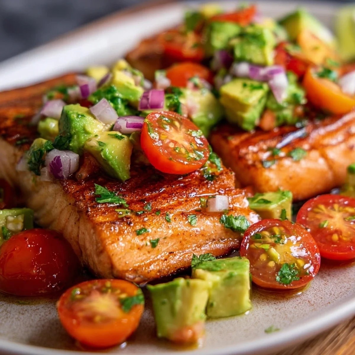 Grilled Salmon with Avocado Salsa: Low-Carb Delight