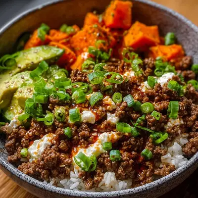 Ground Beef Hot Honey Bowl: High Protein Dinner Recipe