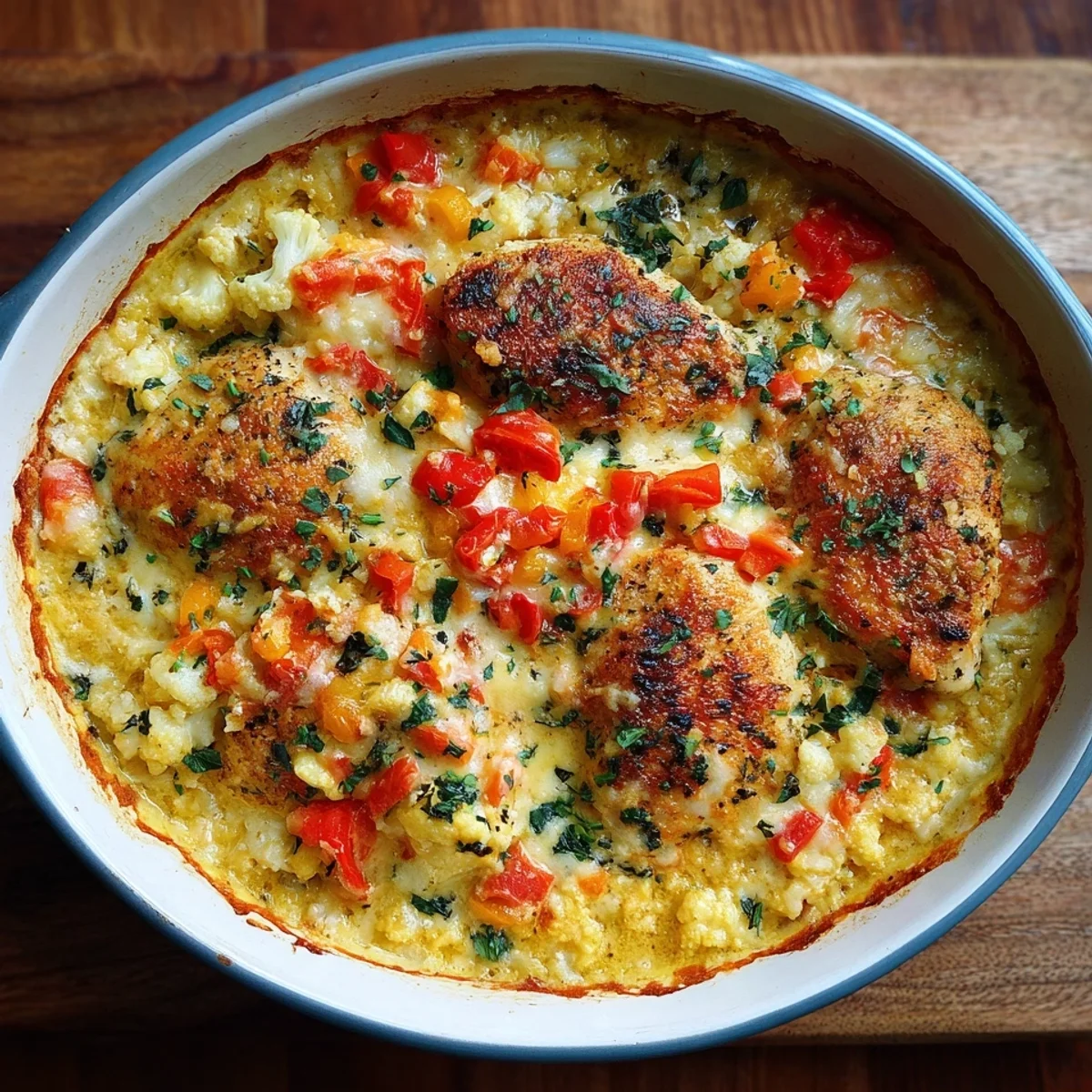 Healthy Chicken Cauliflower Rice Casserole