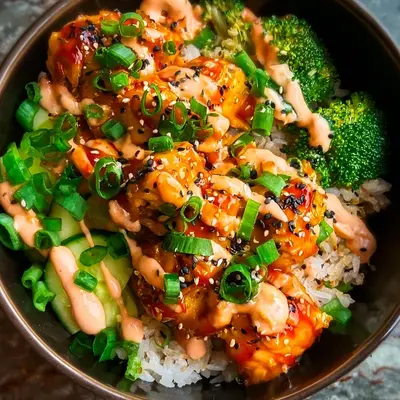 High Protein Bang Bang Chicken Meal Prep Bowl