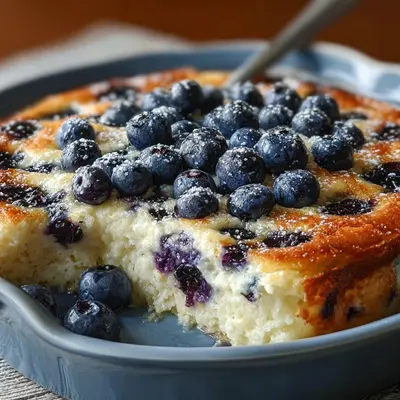 High Protein Blueberry Cottage Cheese Breakfast Bake