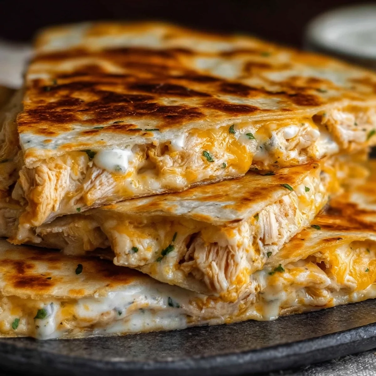 High-Protein Chicken Ranch Quesadilla: Crispy, Low-Carb