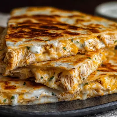 High-Protein Chicken Ranch Quesadilla | Crispy & Low-Carb