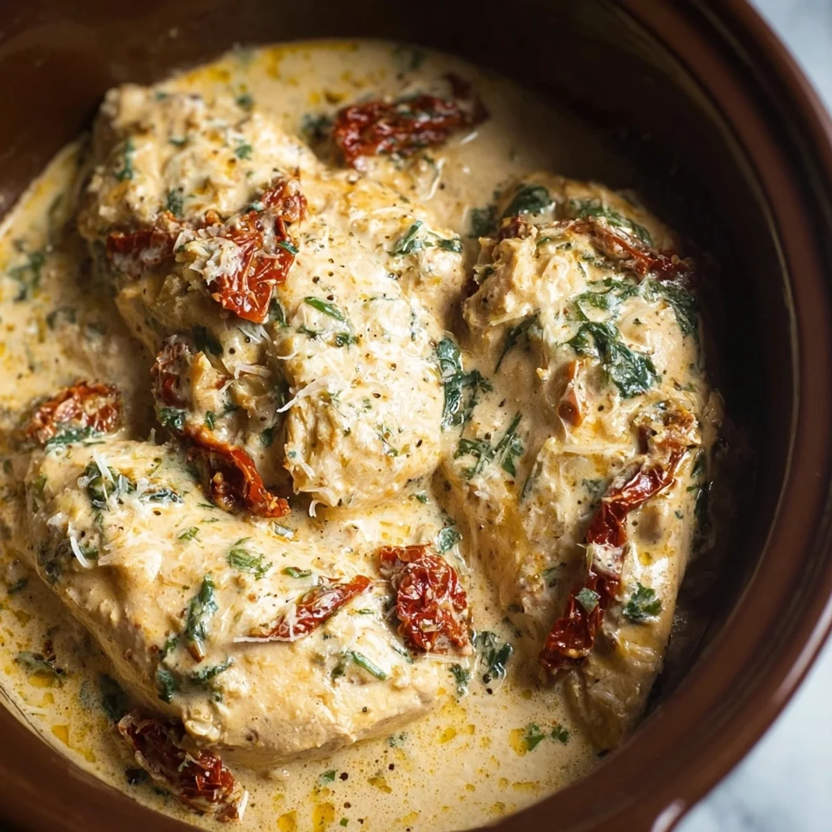High Protein Crockpot Marry Me Chicken