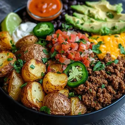 High-Protein Loaded Potato Taco Bowl Meal Prep