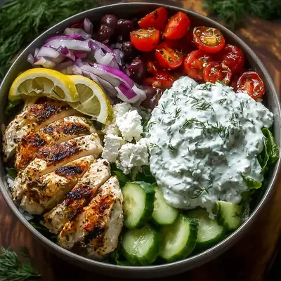 High Protein Mediterranean Chicken Tzatziki Bowls
