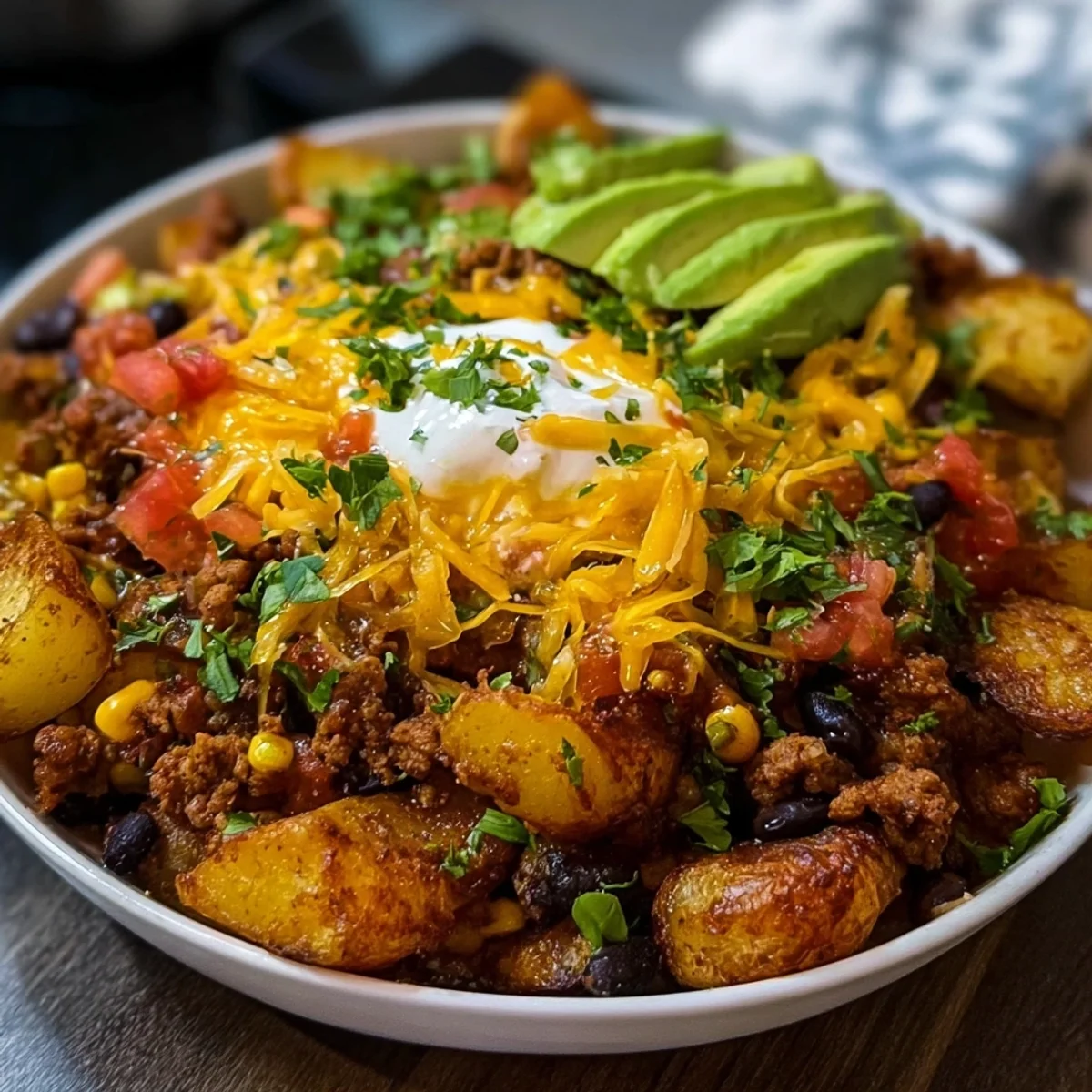 Loaded Potato Taco Bowl: High Protein & Flavorful