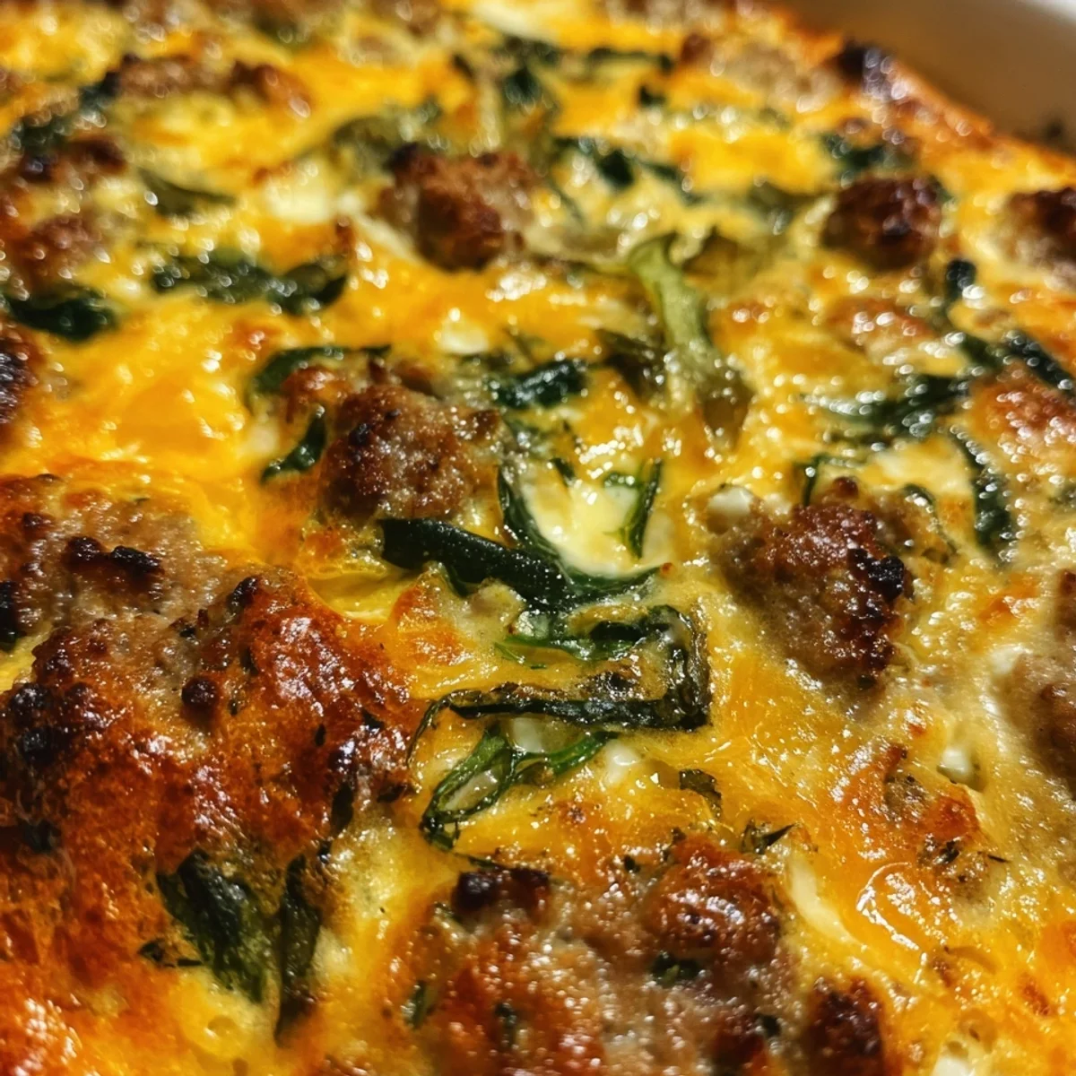 Low Carb Keto Breakfast Casserole with Turkey Sausage