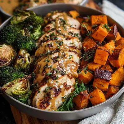 Maple Dijon Chicken Sweet Potato Bowls