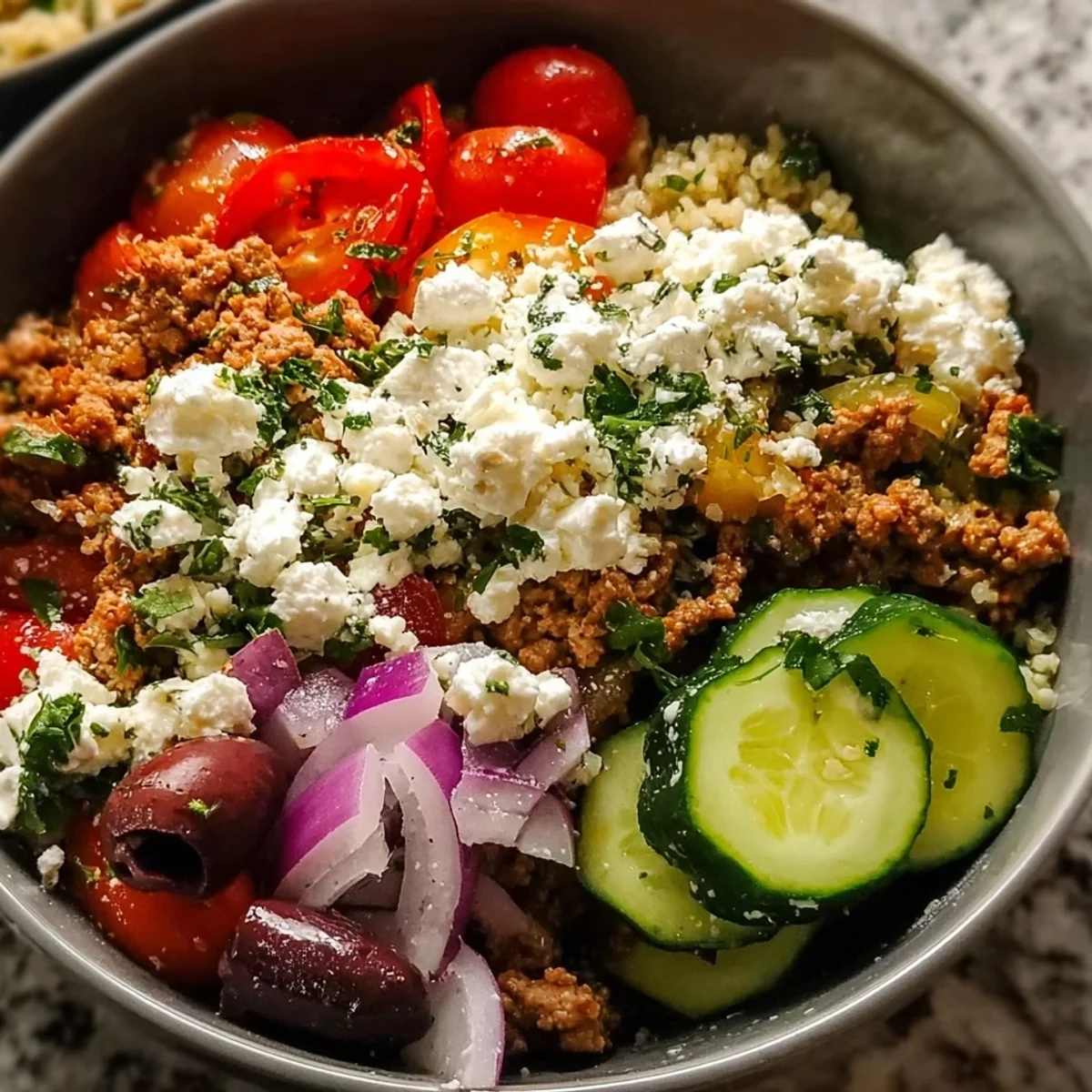 Mediterranean Ground Turkey Meal Prep Bowls