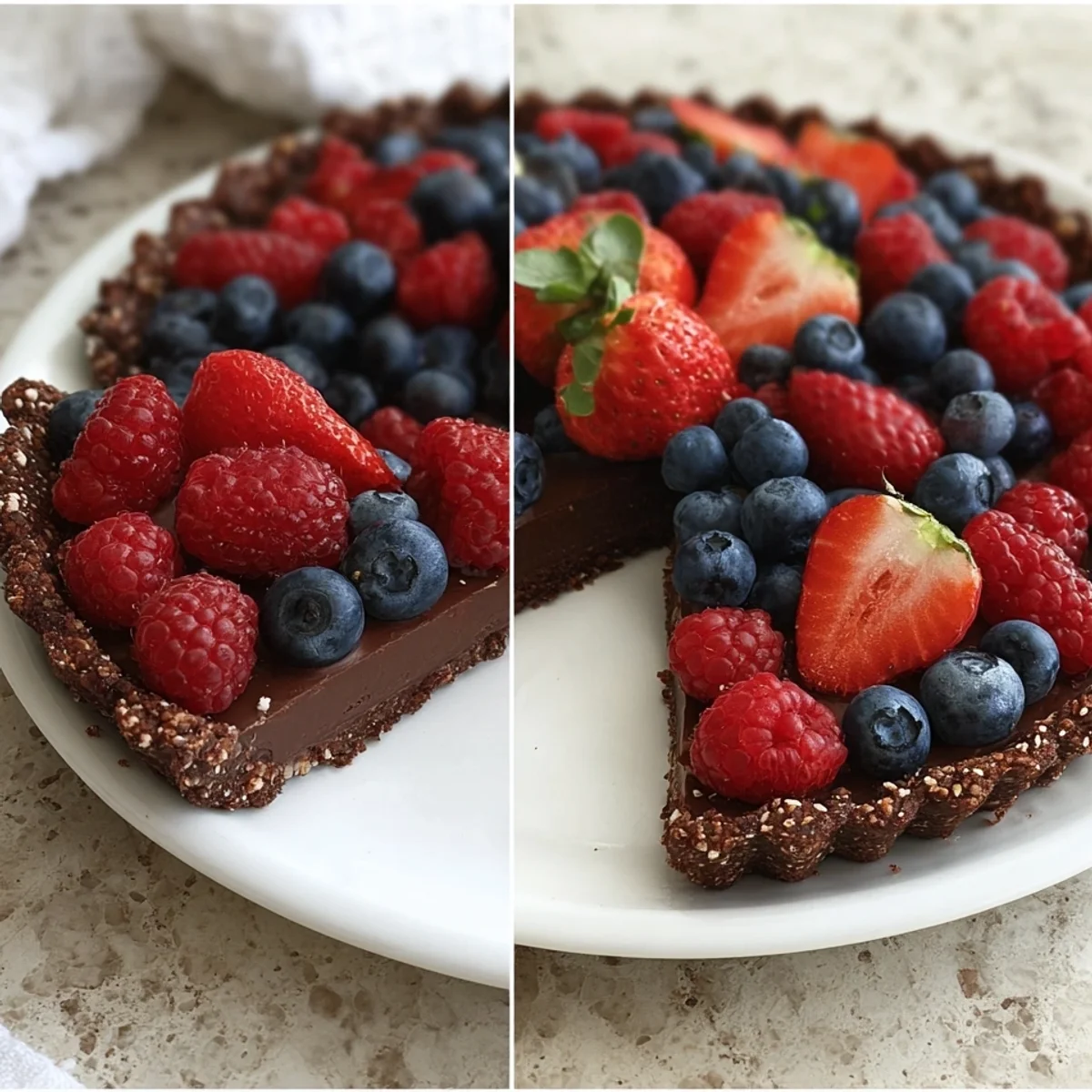 No Bake Chocolate Berry Tart: Gluten-Free & Vegan Dessert
