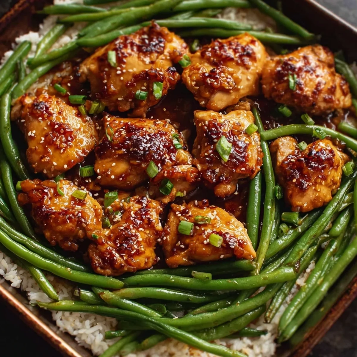 One-Pan Honey Garlic Chicken & Green Beans