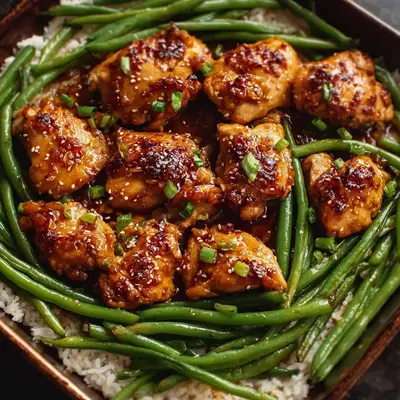 One-Pan Honey Garlic Chicken & Green Beans