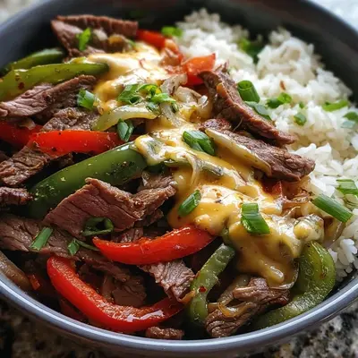 Philly Cheesesteak Rice Bowls: Savory High Protein Meal