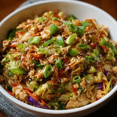 Quick Chicken Egg Roll Bowls with Cabbage