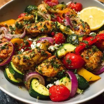 Quick Healthy Mediterranean Chicken Stir-Fry