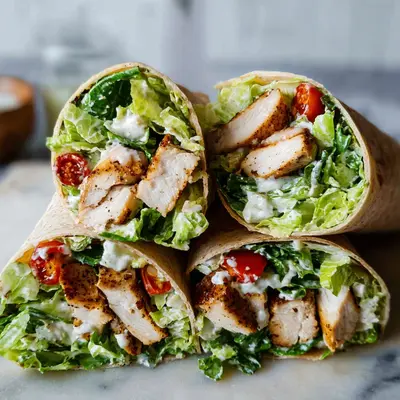 Quick High Protein Chicken Caesar Wraps